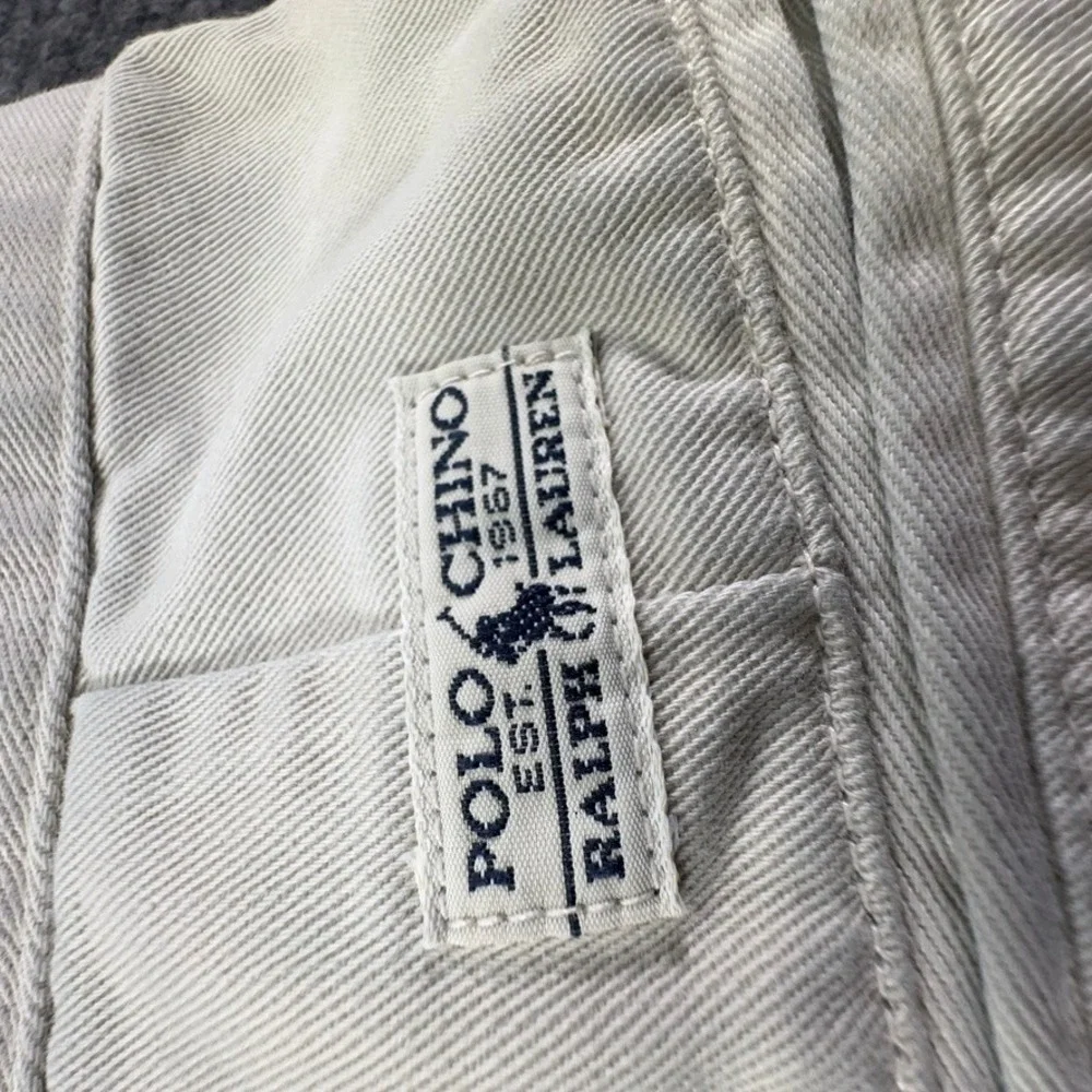 Polo Ralph Lauren double pleated cuffed cream pants 38x34 Twill